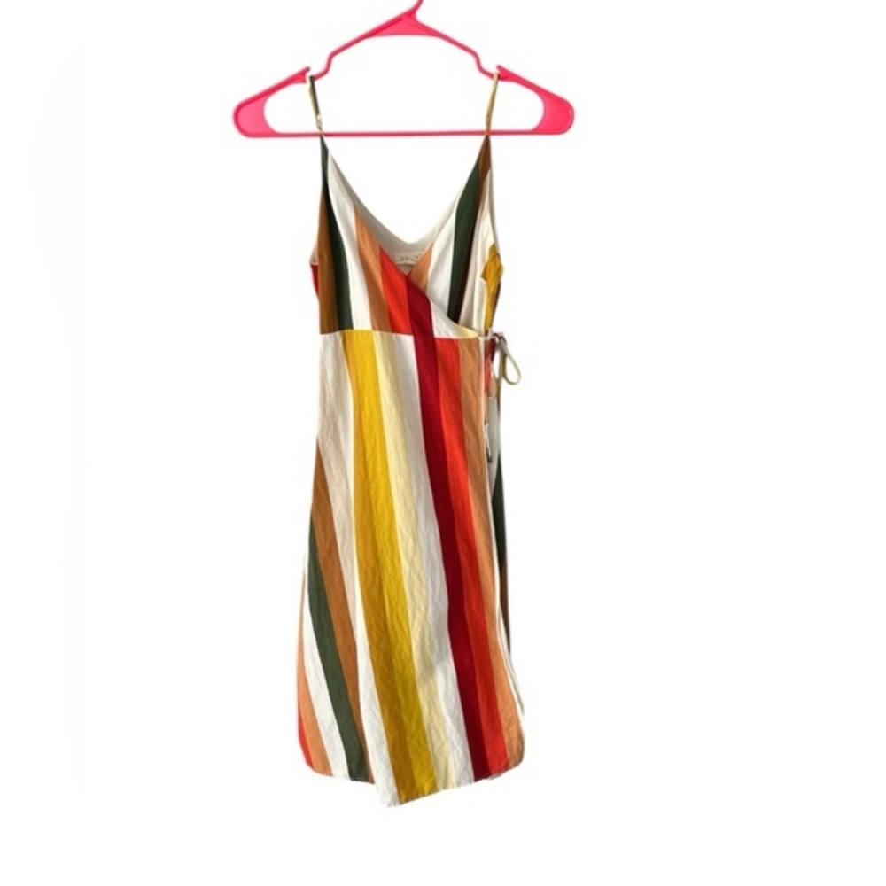 Bohme wrap Striped Multicolor midi dress